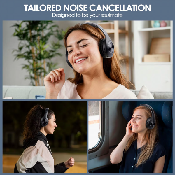JH-ANC923 Active Noise Cancelling Wireless Headset Foldable Over-Ear Bluetooth Headphone with Mic Hi-Fi Stereo Deep Bass - Image 7