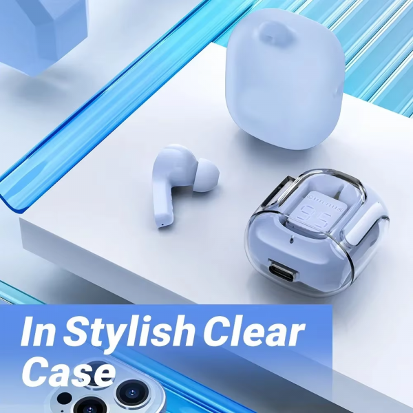 Original T2 Wireless Bluetooth Earphone Transparent HIFI Headphones LED Power Digital Display Stereo Sound Earphones for Xiaomi - Image 7