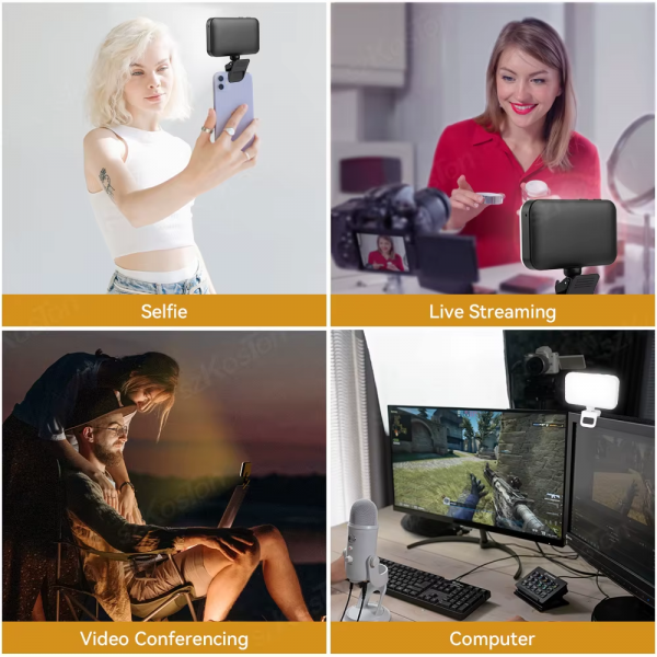 Selfie Light Rechargeable LED Phone Light Portable Photo Light Phone Light for Selfie Zoom Conference Video Makeup Live Stream - Image 6