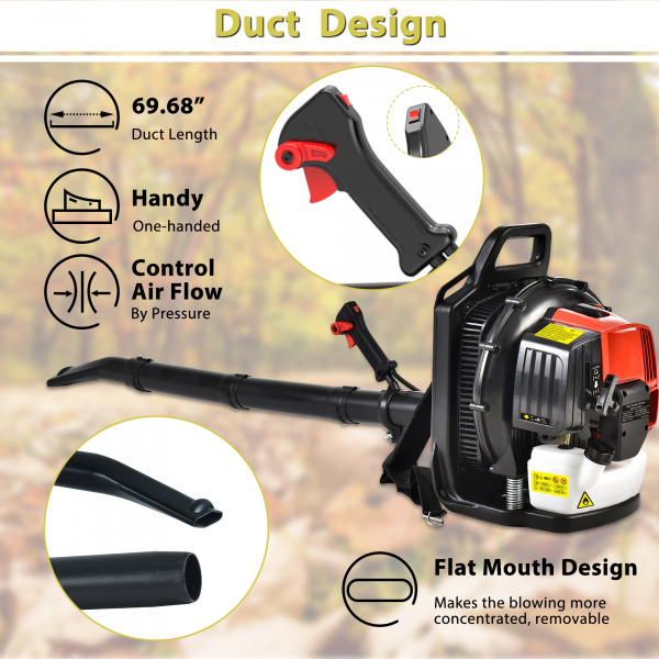 2 Stroke Commercial Backpack Leaf Blower Gas Powered Grass Lawn Blowing Machine - Image 2