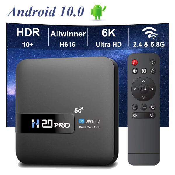 H20PRO Smart TV Box Wifi6 Android 10 6K 4K 3D Media Player TV Box Android 2.4G&5G WIFI Very Fast 1080P Set Top Box - Image 2