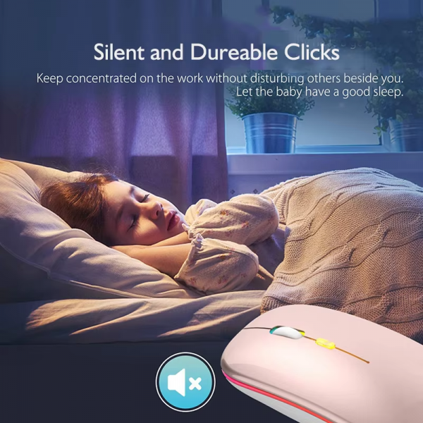 2.4Ghz Wireless Mouse Bluetooth Mouse Mice Rechargeable Mouse Silent Mouse LED Backlit USB Gaming Mouse 1600DPI for PC Laptop - Image 6