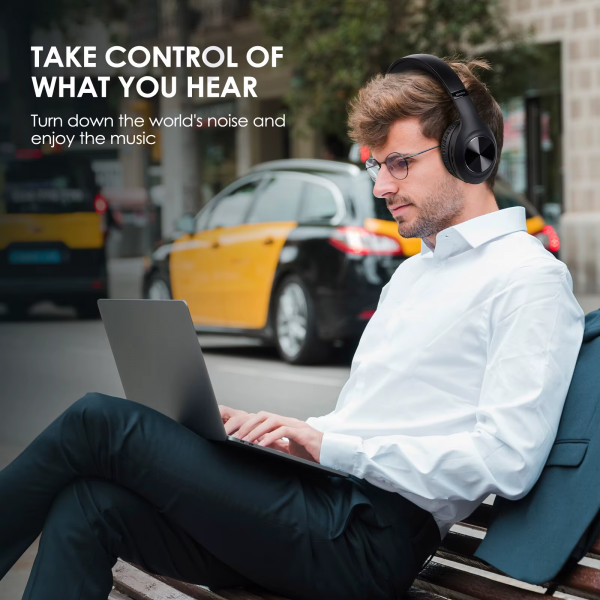 JH-ANC923 Active Noise Cancelling Wireless Headset Foldable Over-Ear Bluetooth Headphone with Mic Hi-Fi Stereo Deep Bass - Image 5