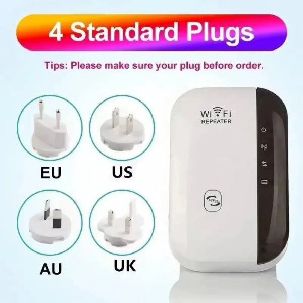 Wifi Repeater Wireless Signal Amplifier Extended Network Enhancer EU US Home Router 300M Thro - Image 5