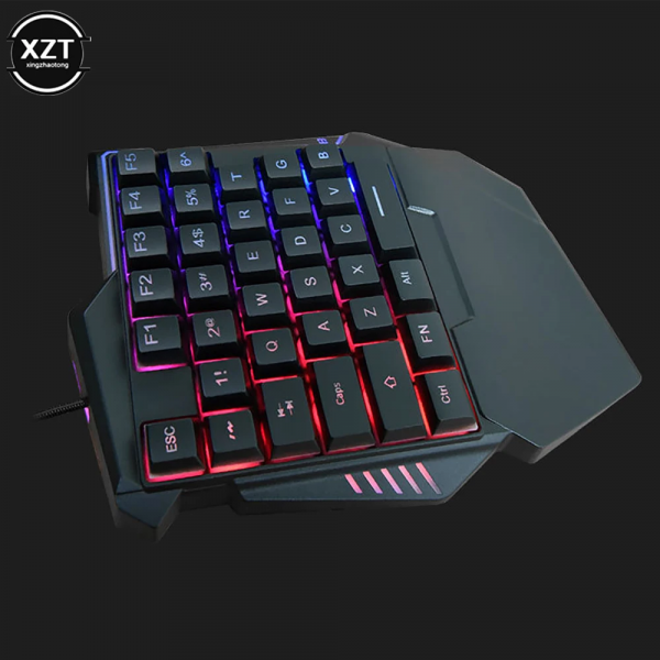 USB One-Handed Keyboard Gaming Mechanical Keyboard Portable 35 Keys Mini Wired Keyboard Ergonomic Gaming Keyboard - Image 4