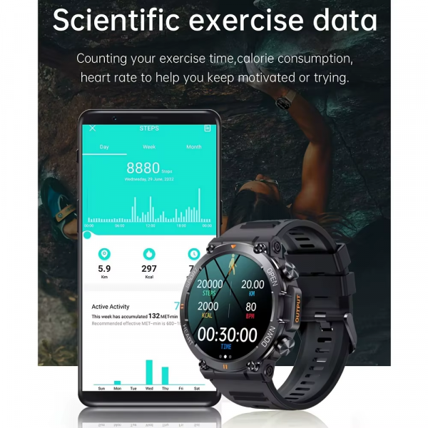 K56Pro Smart Watch for Men Heart Rate Blood Bluetooth Sport 400Mah Long Standby 1.39 Inch 360*360 HD Screen Outdoors Smartwatch - Image 6