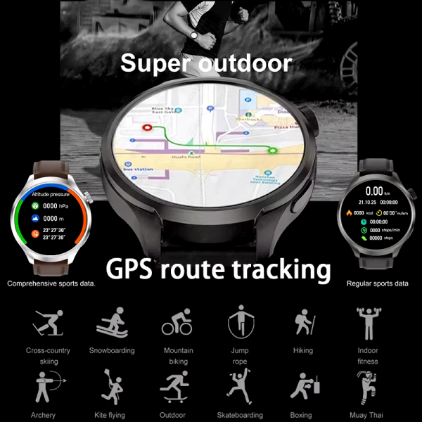 2025 New for HUAWEI Outdoor Sports Smart Watch Men AMOLED Screen NFC GPS Compass Heart Rate Waterproof Bluetooth Call Smartwatch - Image 4
