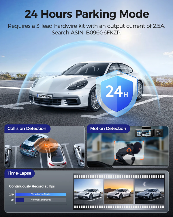 4K Dash Cam M550 Max Built-In GPS Wifi Camera Car DVR 3.18”Screen Night Vision 24H Parking Monitor Support Rear Cam - Image 7