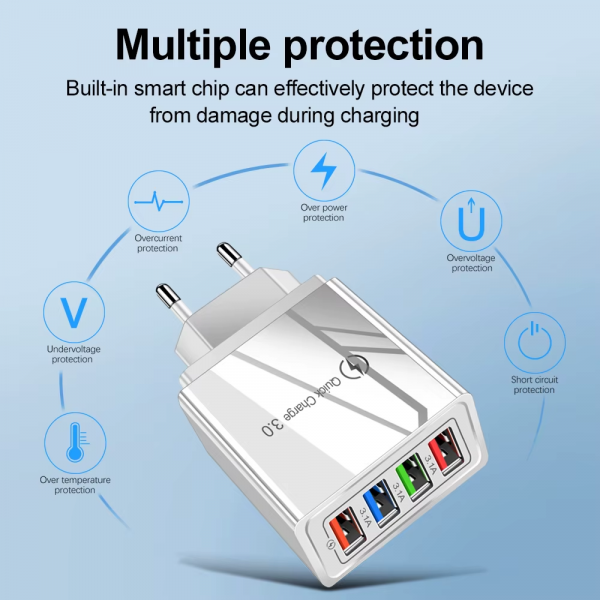 For Iphone 14 USB Charger Quick Charge 3.0 for Samsung Xiaomi Mi Tablets Mobile Phone Charger Adapter EU/US Plug Fast Charging - Image 5