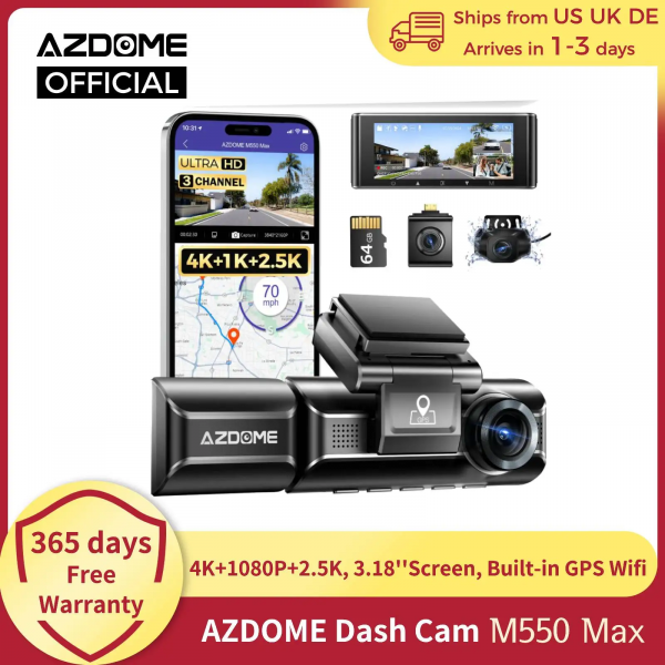 4K Dash Cam M550 Max Built-In GPS Wifi Camera Car DVR 3.18”Screen Night Vision 24H Parking Monitor Support Rear Cam - Image 2