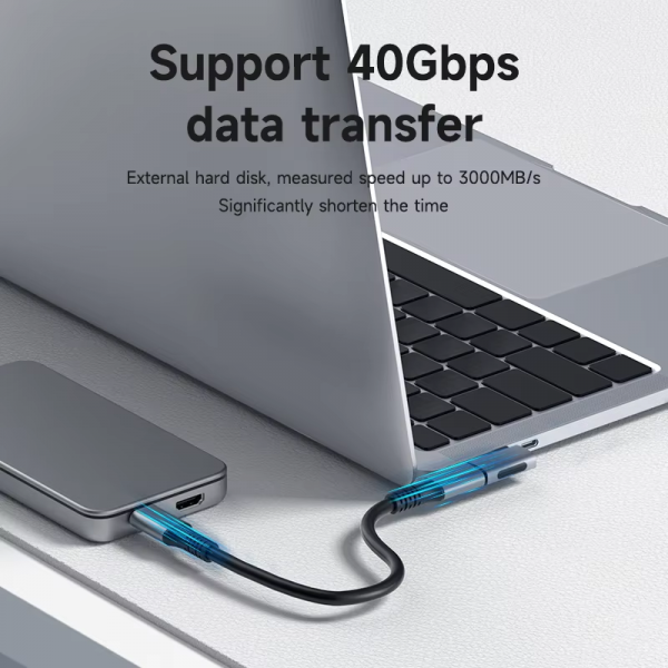240W USB C to C Adapter 40Gbps 8K 60Hz 90 Degree Converter USB4 Adapter for Thunderbolt 4/3 Macbook Iphone 16 Pro Tablet - Image 3