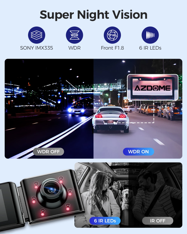4K Dash Cam M550 Max Built-In GPS Wifi Camera Car DVR 3.18”Screen Night Vision 24H Parking Monitor Support Rear Cam - Image 4