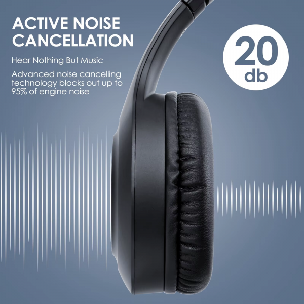 JH-ANC923 Active Noise Cancelling Wireless Headset Foldable Over-Ear Bluetooth Headphone with Mic Hi-Fi Stereo Deep Bass - Image 4