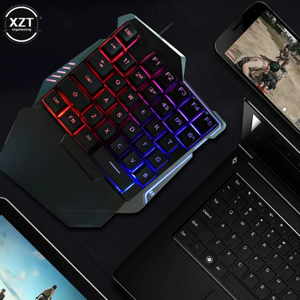 USB One-Handed Keyboard Gaming Mechanical Keyboard Portable 35 Keys Mini Wired Keyboard Ergonomic Gaming Keyboard - Image 5