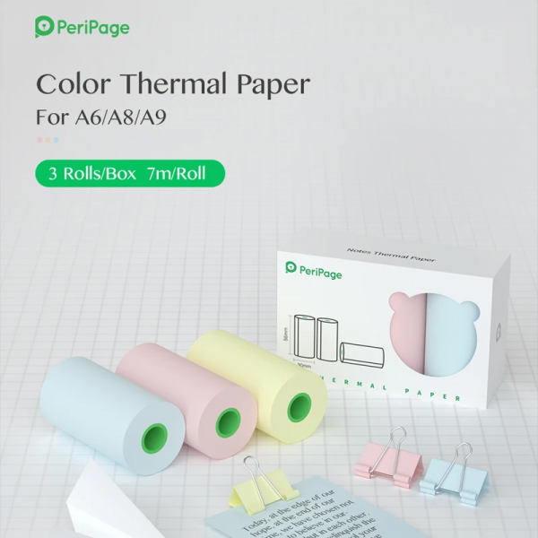HD Mini Thermal Paper Labels Sticker Colors Photo Papers 56Mm Rolls for  Paperang Meow Phomemo Niimbot Portable Printer - Image 10