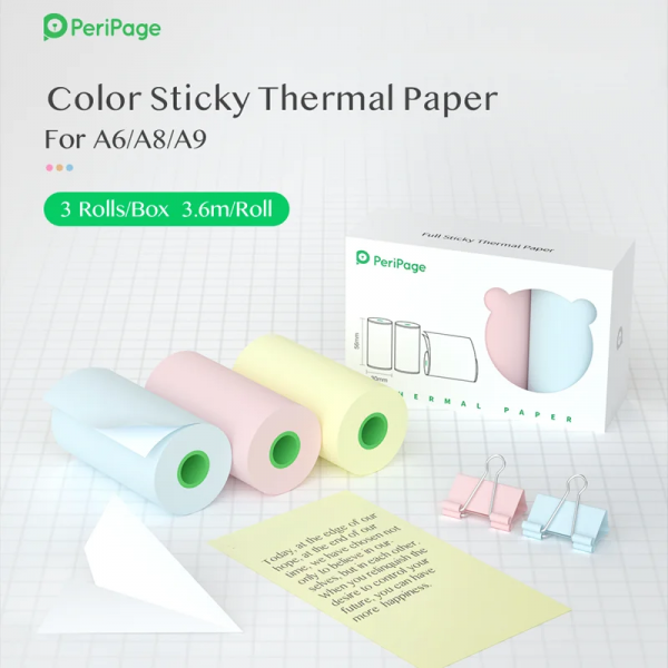 HD Mini Thermal Paper Labels Sticker Colors Photo Papers 56Mm Rolls for  Paperang Meow Phomemo Niimbot Portable Printer - Image 15