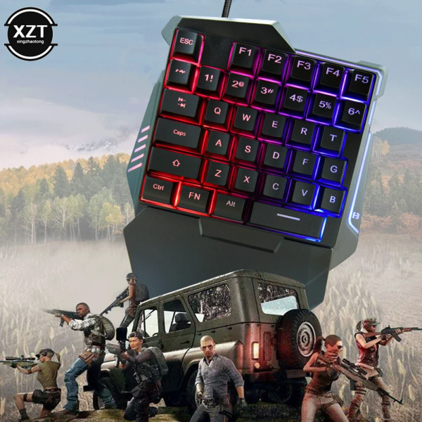 USB One-Handed Keyboard Gaming Mechanical Keyboard Portable 35 Keys Mini Wired Keyboard Ergonomic Gaming Keyboard - Image 6