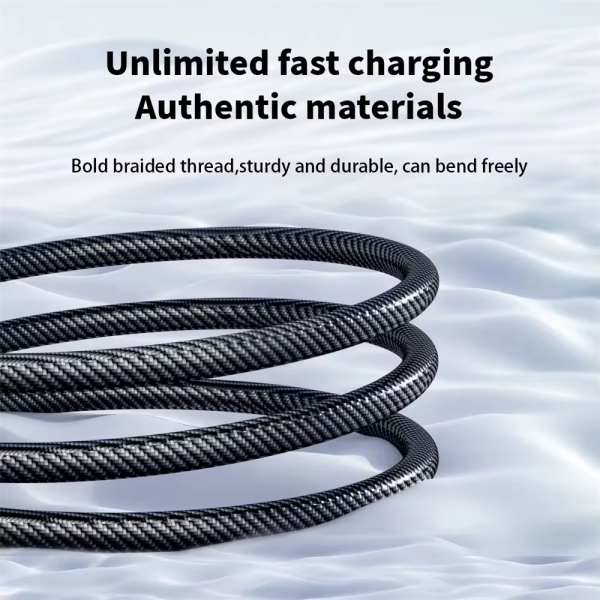 6A 120W USBA to Type C Super Fast Charge Cable Nylon Data Cord for Xiaomi POCO Samsung with Led Digital Display Cable - Image 6