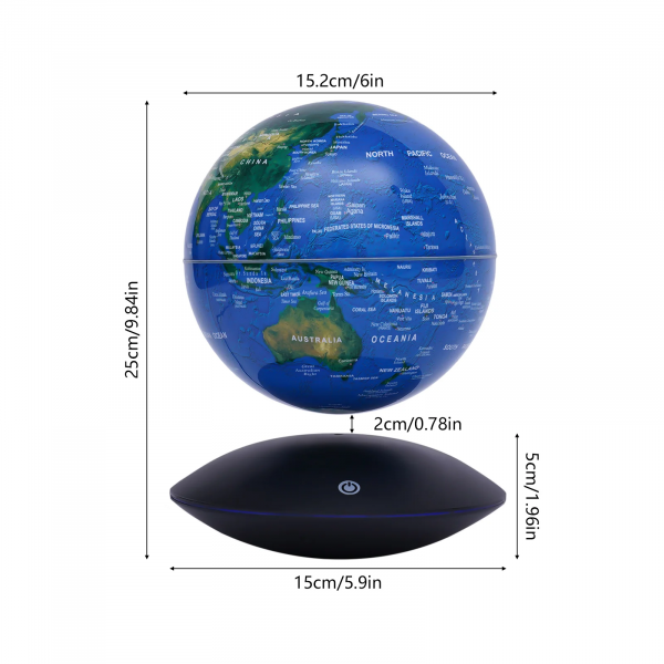 6 Inch Suspended Luminous Rotation Office Decoration Magnetic Levitation Globe Automatic Rotation of 360 Degrees Novelty Gift - Image 6