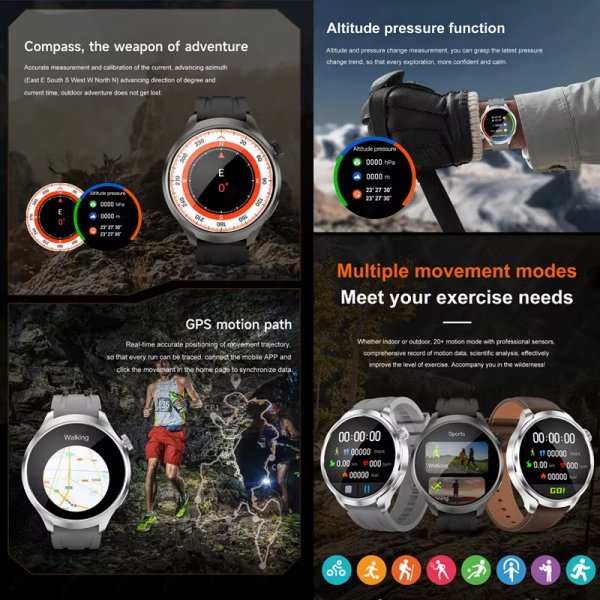 2025 New for HUAWEI Outdoor Sports Smart Watch Men AMOLED Screen NFC GPS Compass Heart Rate Waterproof Bluetooth Call Smartwatch - Image 6