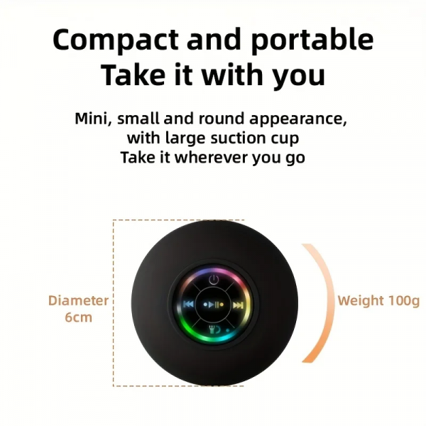 New Bathroom Waterproof Wireless Bluetooth Speaker Large Suction Cup Mini Portable Speaker Outdoor Sports Stereo Speaker - Image 5