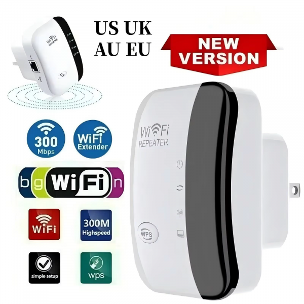 Wifi Repeater Wireless Signal Amplifier Extended Network Enhancer EU US Home Router 300M Thro - Image 2