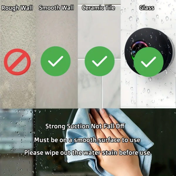 New Bathroom Waterproof Wireless Bluetooth Speaker Large Suction Cup Mini Portable Speaker Outdoor Sports Stereo Speaker - Image 6