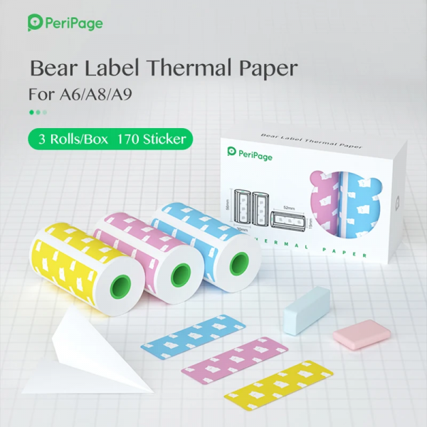 HD Mini Thermal Paper Labels Sticker Colors Photo Papers 56Mm Rolls for  Paperang Meow Phomemo Niimbot Portable Printer - Image 11