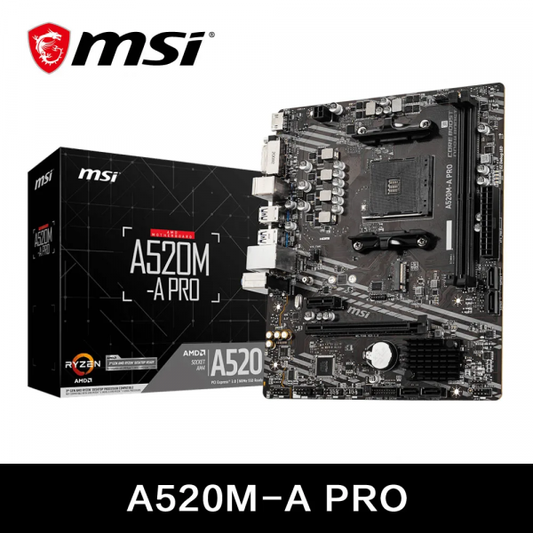 AMD A520M-A PRO Motherboard Support Ryzen CPU R3 R5 R7 5000 & 3000 Series Mainboard AM4 M.2 NVME Dual Channel DDR4 Full New