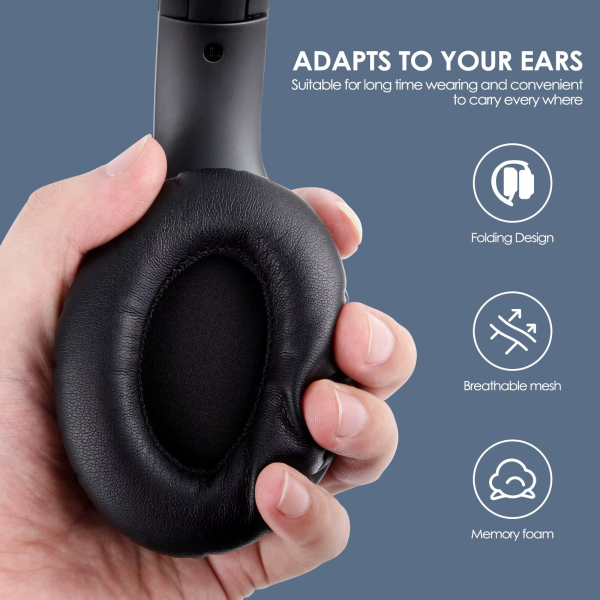 JH-ANC923 Active Noise Cancelling Wireless Headset Foldable Over-Ear Bluetooth Headphone with Mic Hi-Fi Stereo Deep Bass - Image 6