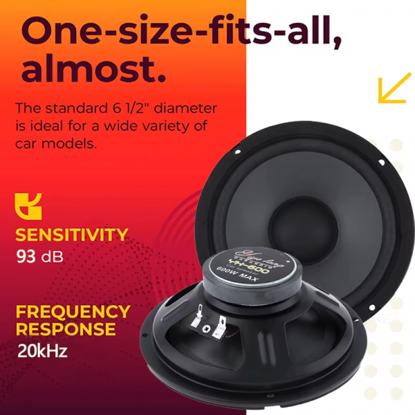 6 Inch Car Speakers 600W Car round Coaxial Speaker Car Audio Speaker Universal Automotive Audio Full Range Frequency Speaker - Image 2