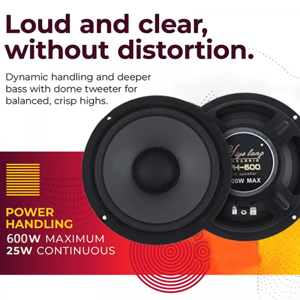 6 Inch Car Speakers 600W Car round Coaxial Speaker Car Audio Speaker Universal Automotive Audio Full Range Frequency Speaker - Image 4