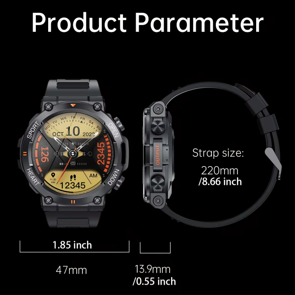 K56Pro Smart Watch for Men Heart Rate Blood Bluetooth Sport 400Mah Long Standby 1.39 Inch 360*360 HD Screen Outdoors Smartwatch - Image 3